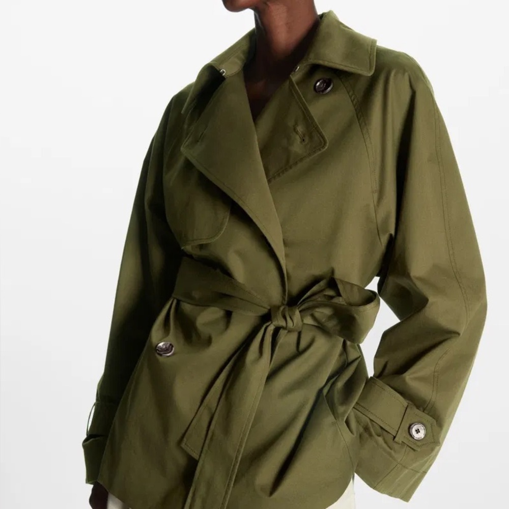 NWT Olive Green COS Short Trench Coat 🫒🫒